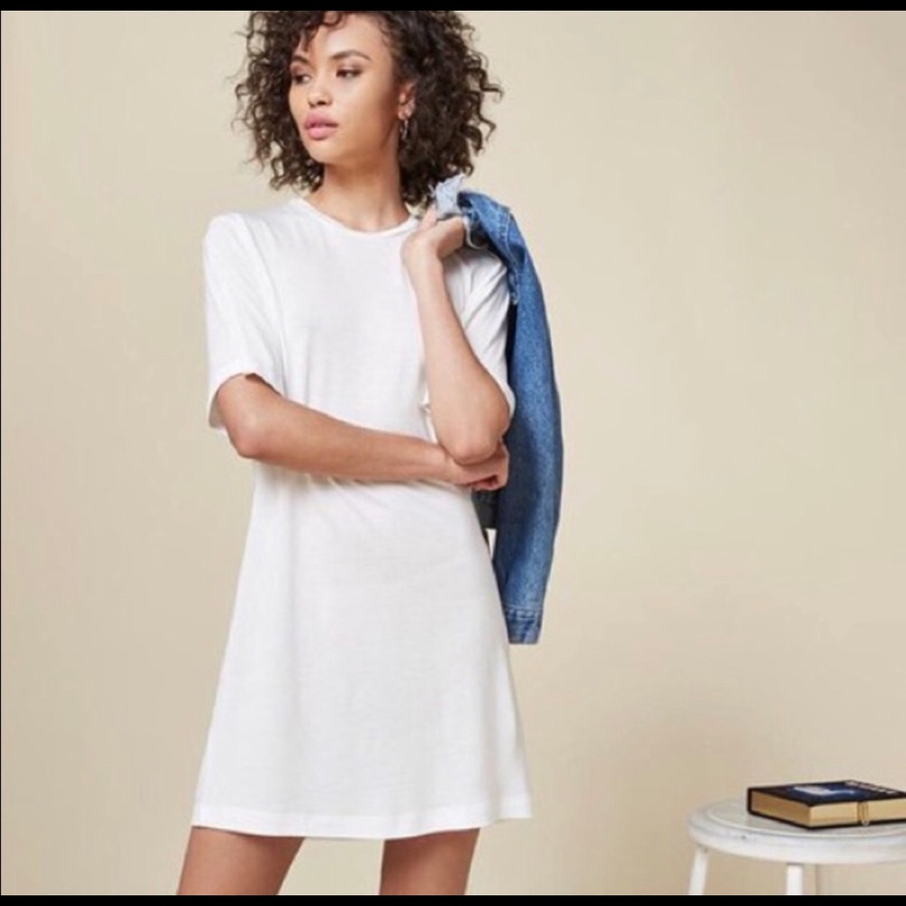 Reformation Oversized White T-Shirt Dress